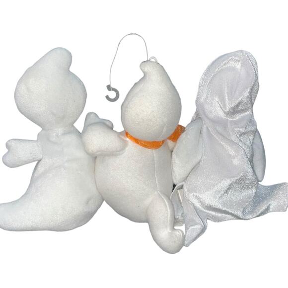 Halloween Plush Ty Beanie Spooky Ghost Sheets Hallmark Little Glimmer 8” Lot x3 - Picture 14 of 14
